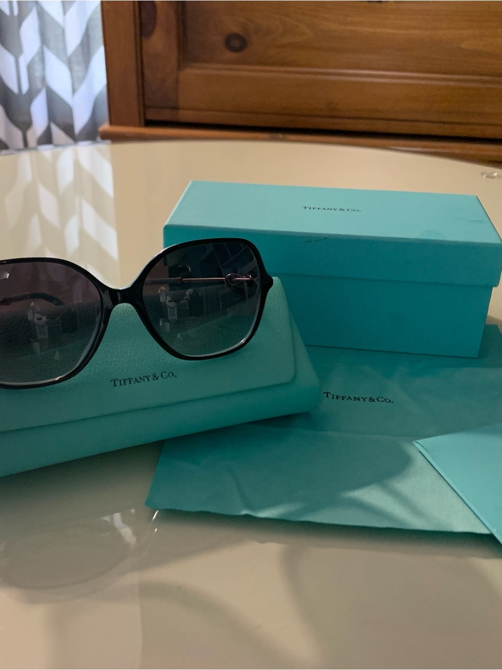 Tiffany & Co. Black Gradient Oversized Women's Sunglasses